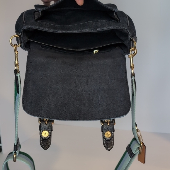 Coach Blue Denim Lucy Crossbody with Striped Strap C8583 - Picture 6 of 9